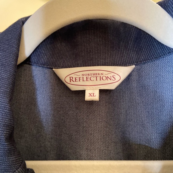 Dark Denim Blue Cropped Blazer - Picture 3 of 8